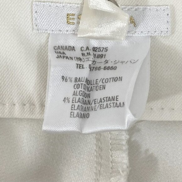 ESCADA IVORY WHITE HIGH RISE STRAIGHT LEG LOGO FRONT STITCH PANEL CLOSURE PANTS - Picture 9 of 9
